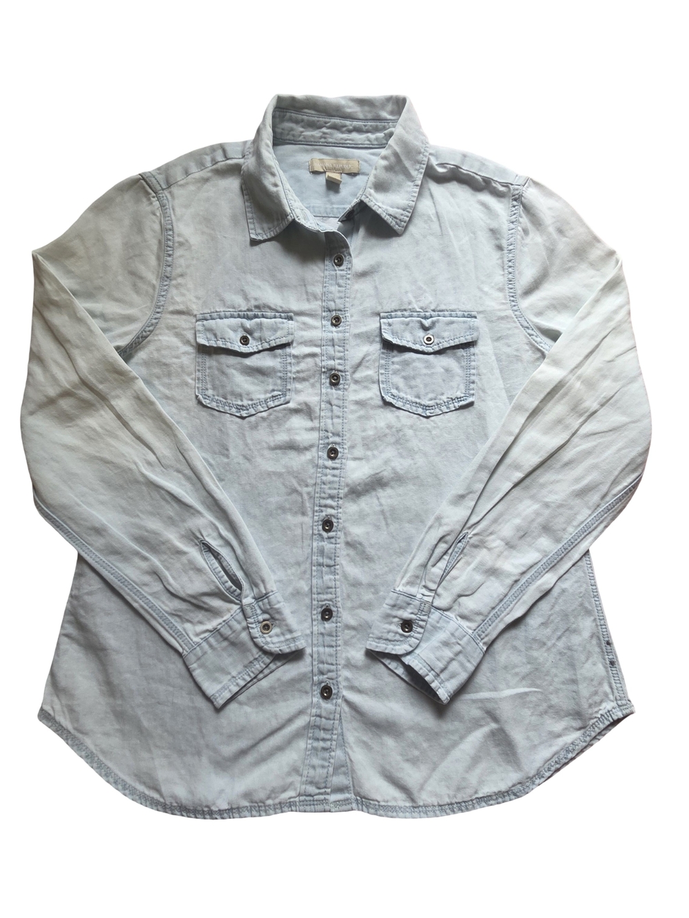 Banana Republic Men's Light Blue Casual Denim Button-Down Shirt